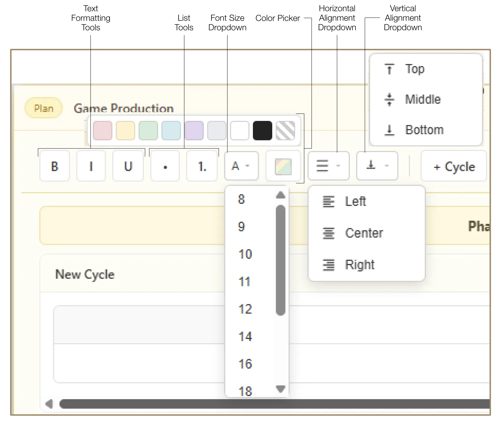 Game Production plan detailed view with work sessions and task breakdown